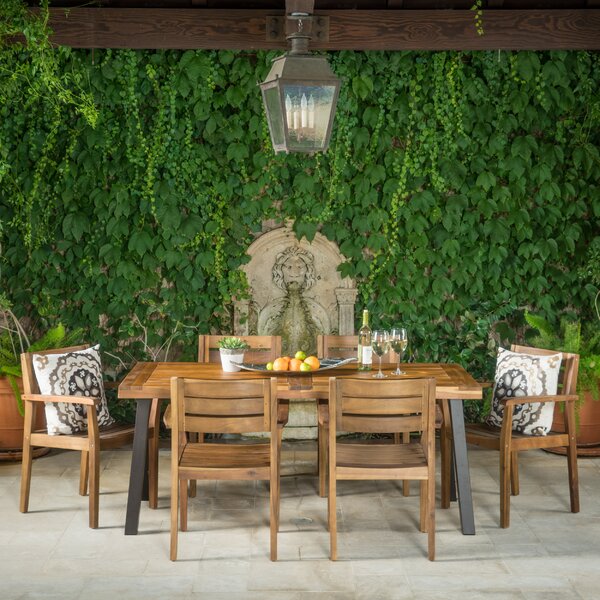 union rustic adair outdoor 7 piece dining set & reviews